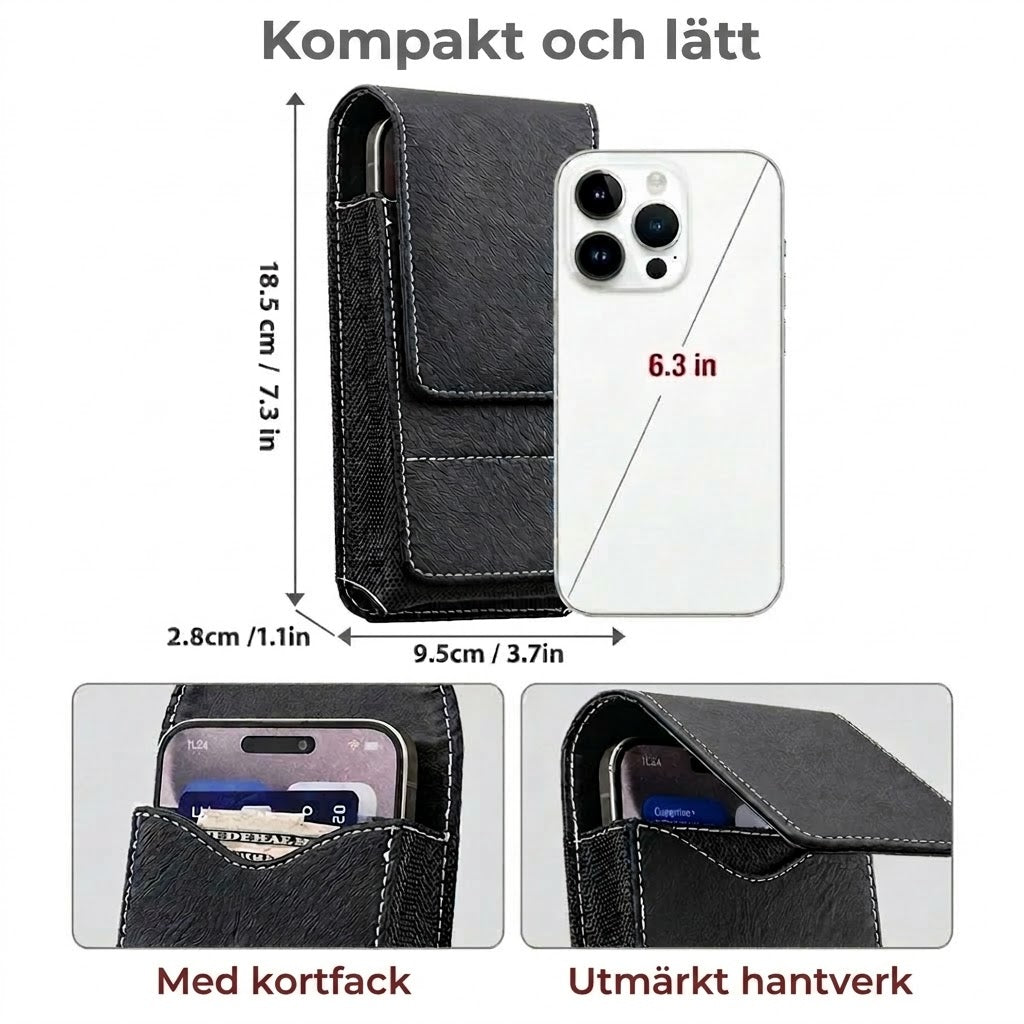 Midjeväska i läder för mobil