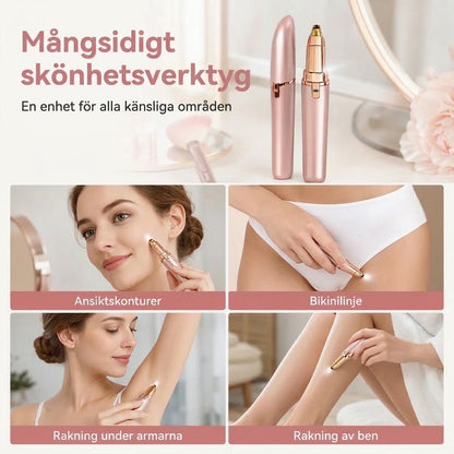 Elektrisk ögonbrynsepilator i pennformat – Inbyggd LED-lampa och USB-laddningsbar