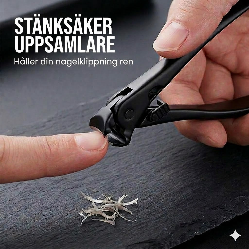 ✂️ Stänksäker nagelklippare i rostfritt stål – bred öppning och säker förvaring!