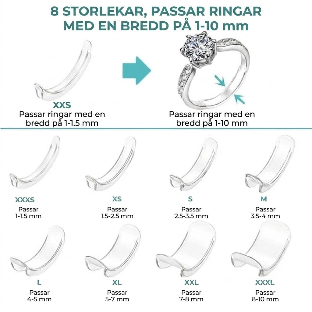 Osynlig ringstorleksjusterare - 8-pack