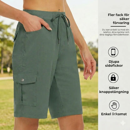 Snabbtorkande cargoshorts för damer med fickor