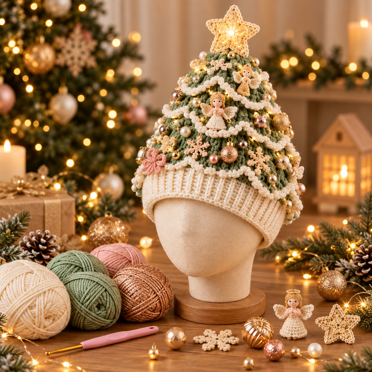 Det mysigaste julpysselkitet – Virka din egen julgransmössa