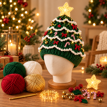 Det mysigaste julpysselkitet – Virka din egen julgransmössa