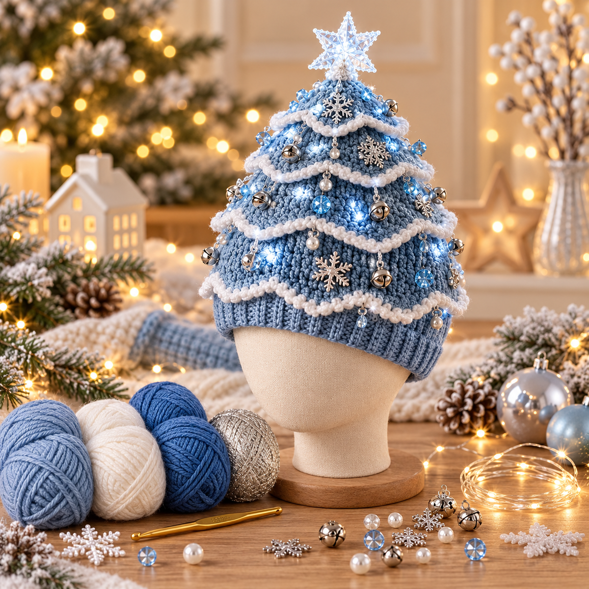 Det mysigaste julpysselkitet – Virka din egen julgransmössa