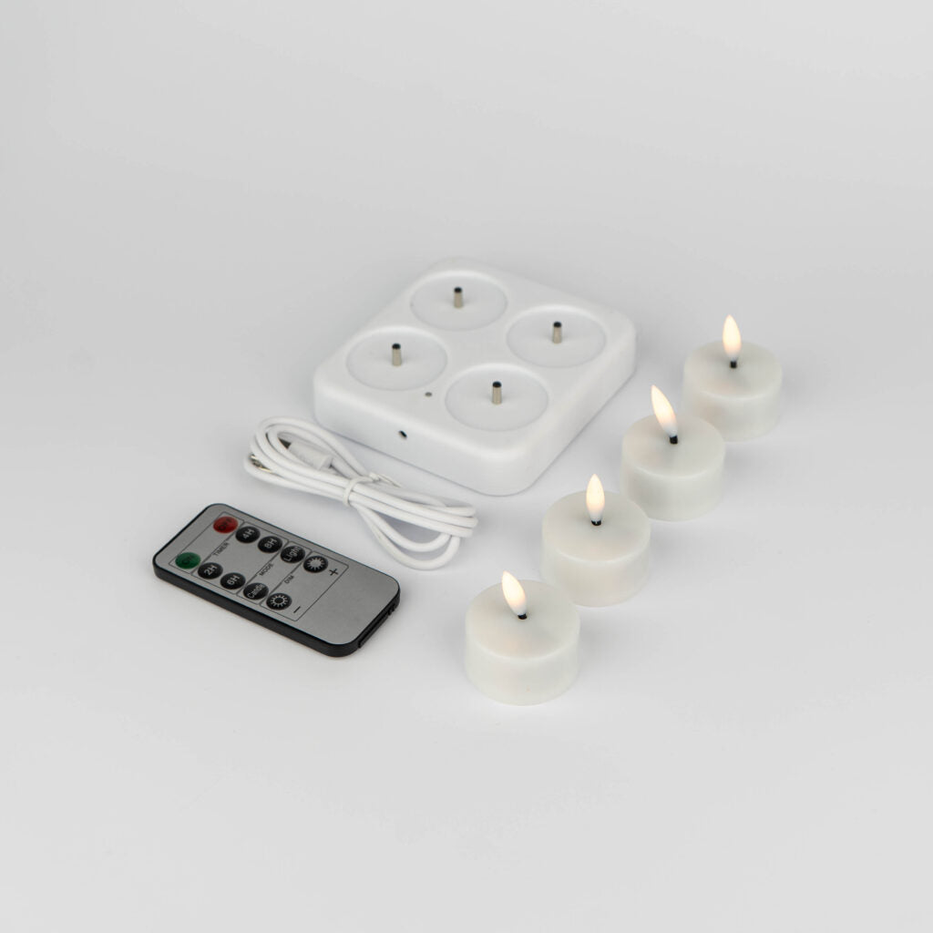 Uppladdningsbara LED-värmeljus | Flamfria