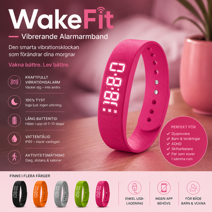 WakeFit – Vibrerande alarmarmband | Den smarta vibrationsklockan som förändrar dina morgnar