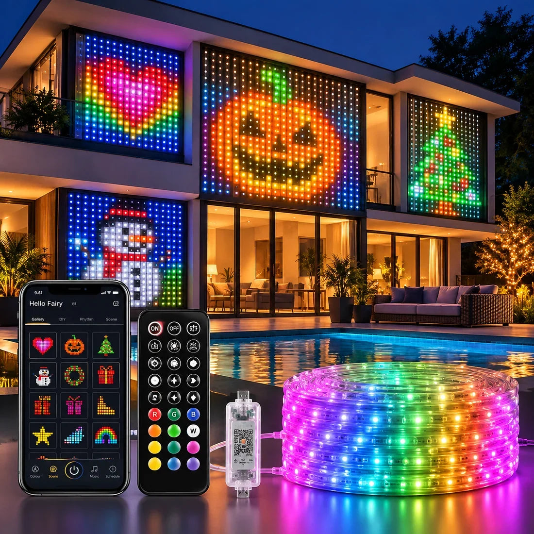 Smart LED-ljusgardin – Egen ljusdesign via app