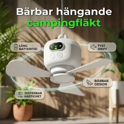 Uppladdningsbar fläkt med LED-belysning – svalka och klart ljus överallt ✨