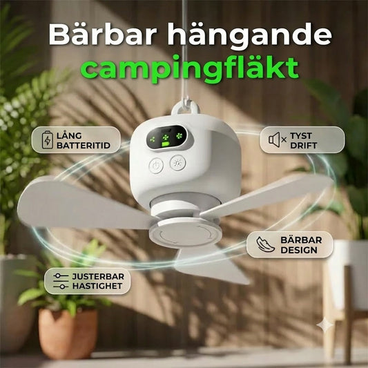 Uppladdningsbar fläkt med LED-belysning – svalka och klart ljus överallt ✨