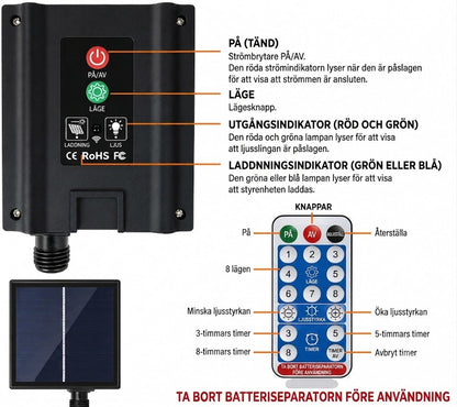 Solfyrverkeriglow – Magiska soldrivna ljusbollar för altan och trädgård