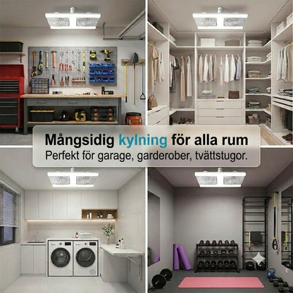 Takfläkt med dubbla huvuden och LED-belysning – modern design med fjärrkontroll för vardagsrum och sovrum