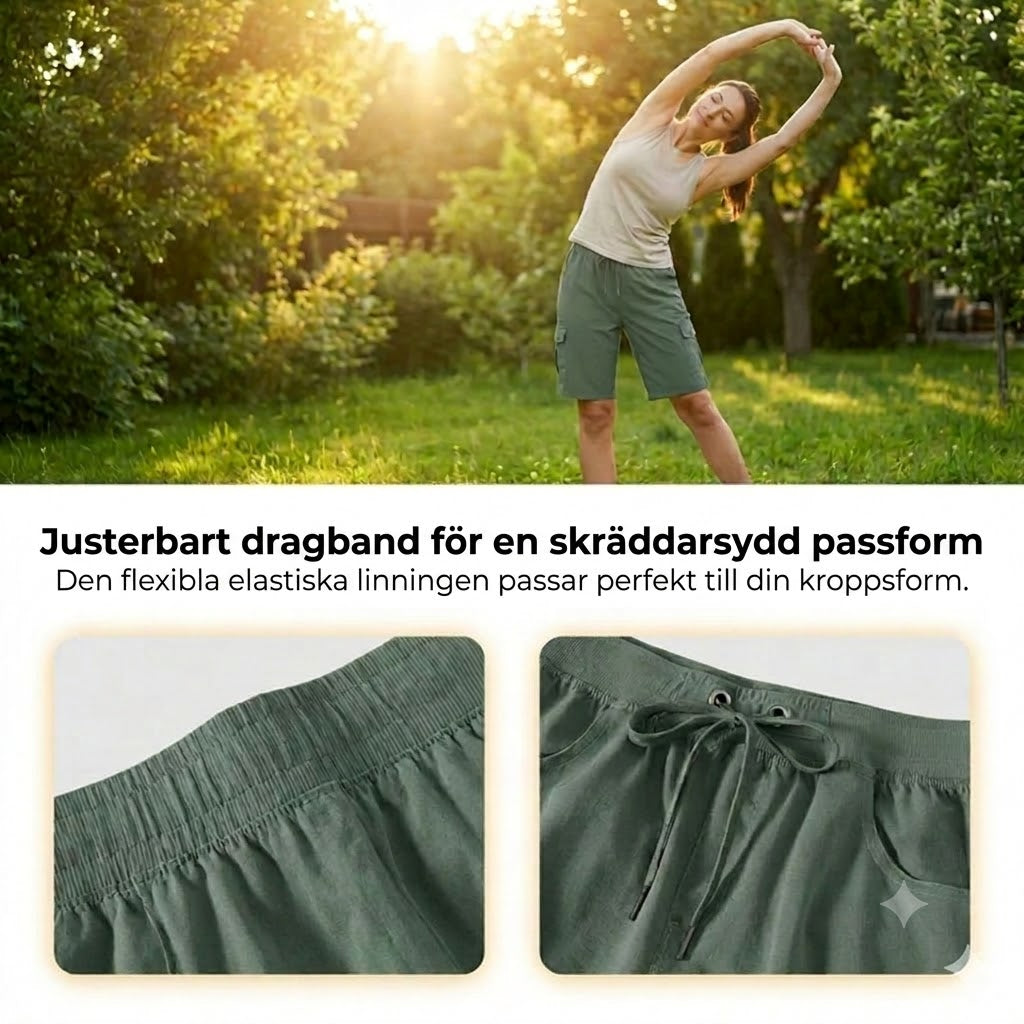 Snabbtorkande cargoshorts för damer med fickor