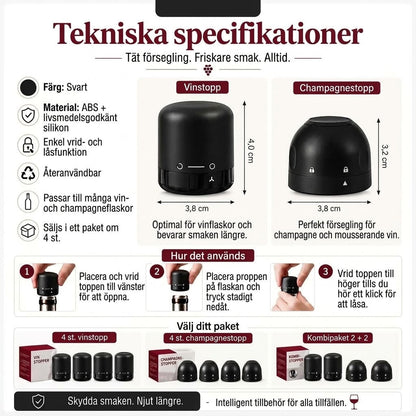 Flaskpropp för vin och champagne