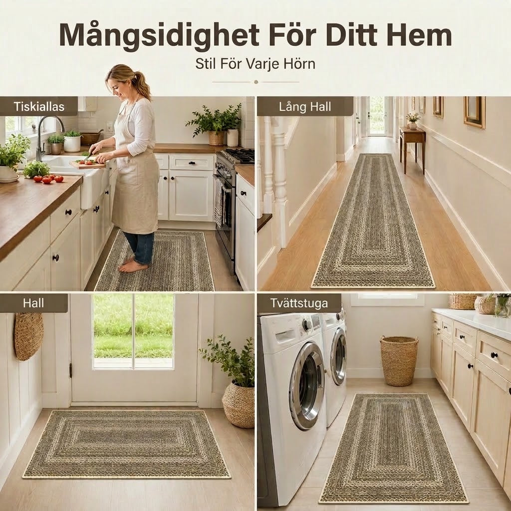 Elegant vävd gångmatta