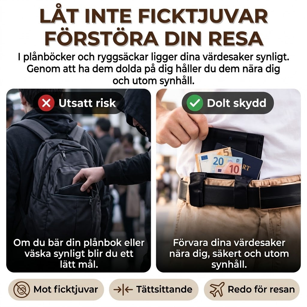 Dold stöldsäker midjeväska
