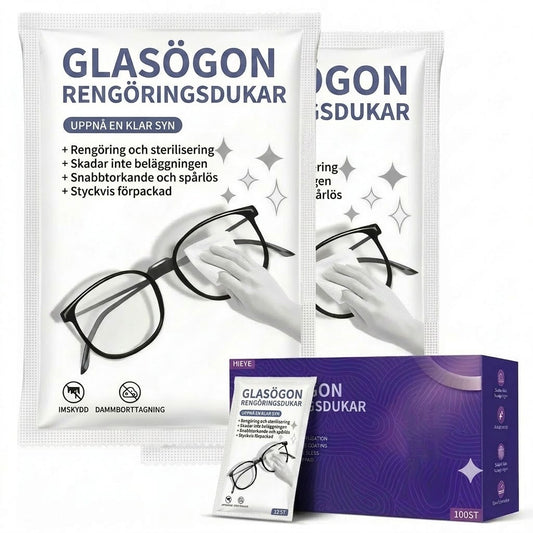 Glasögonputsdukar mot imma och smuts (100-pack)
