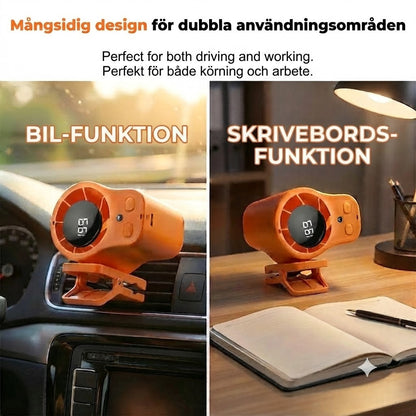 Handsfree personlig fläkt med LED-skärm