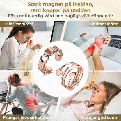 Wellness-ring i koppar – magnetisk och justerbar