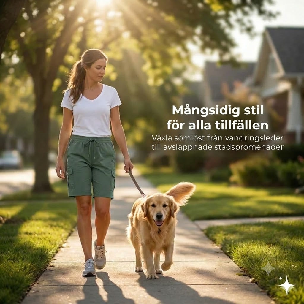 Snabbtorkande cargoshorts för damer med fickor