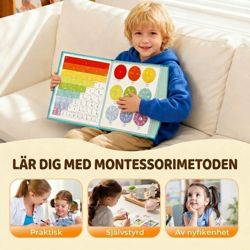💖 Magnetisk bråk-pusselbok för barn