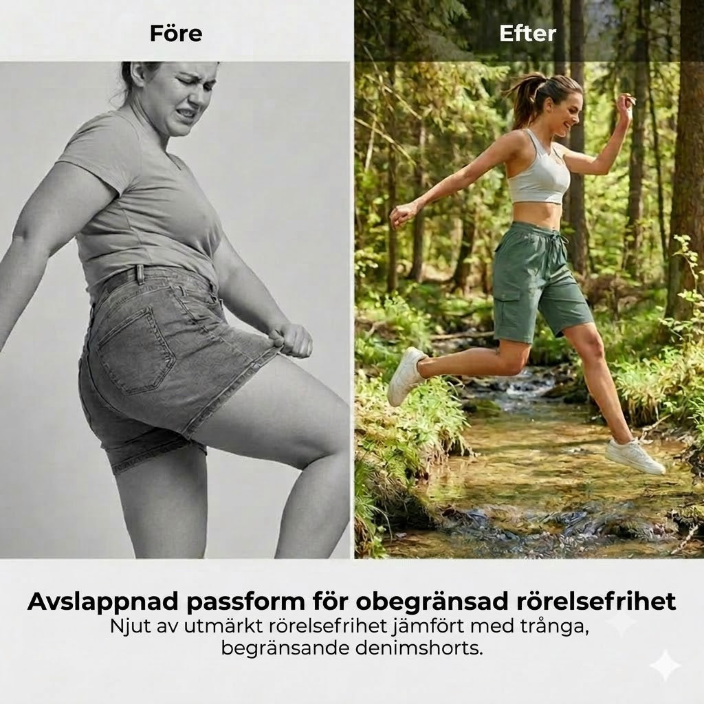 Snabbtorkande cargoshorts för damer med fickor
