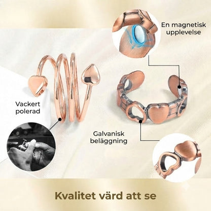Wellness-ring i koppar – magnetisk och justerbar