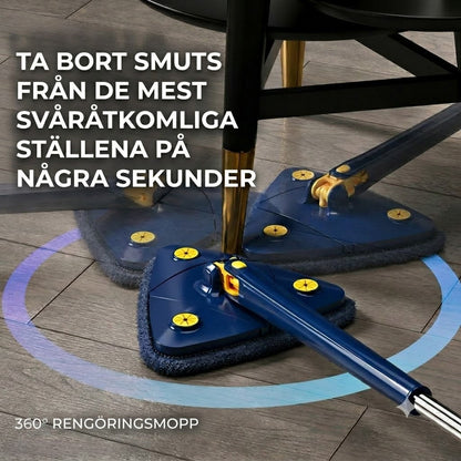 DrejmeMoppe™ Urvridbar 360° mopp med triangelhuvud – inkl. 2 moppdukar