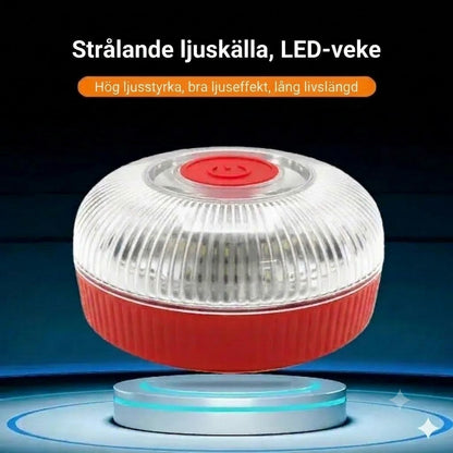 V16 Stroboskopiskt ljusband med kraftfull magnet vid batteribas