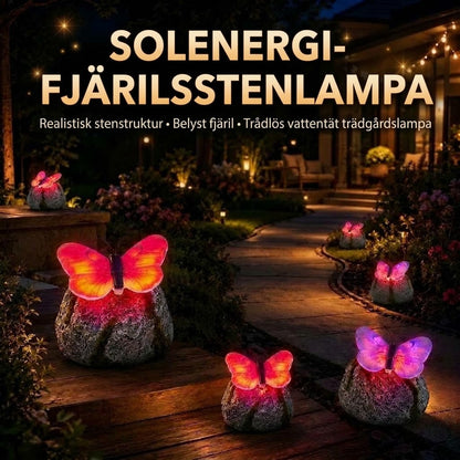 LunaGlow™ | Soldriven trädgårdssten med inbyggd lysande fjäril