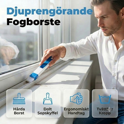 2-i-1 Rengöringsborste för skåror, springor & fogar – Exakt och enkel rengöring – Idealisk för fönster, spår och svåråtkomliga hörn 🧹🏠