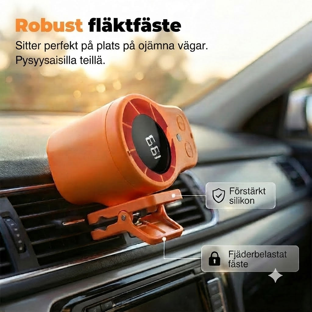 Handsfree personlig fläkt med LED-skärm