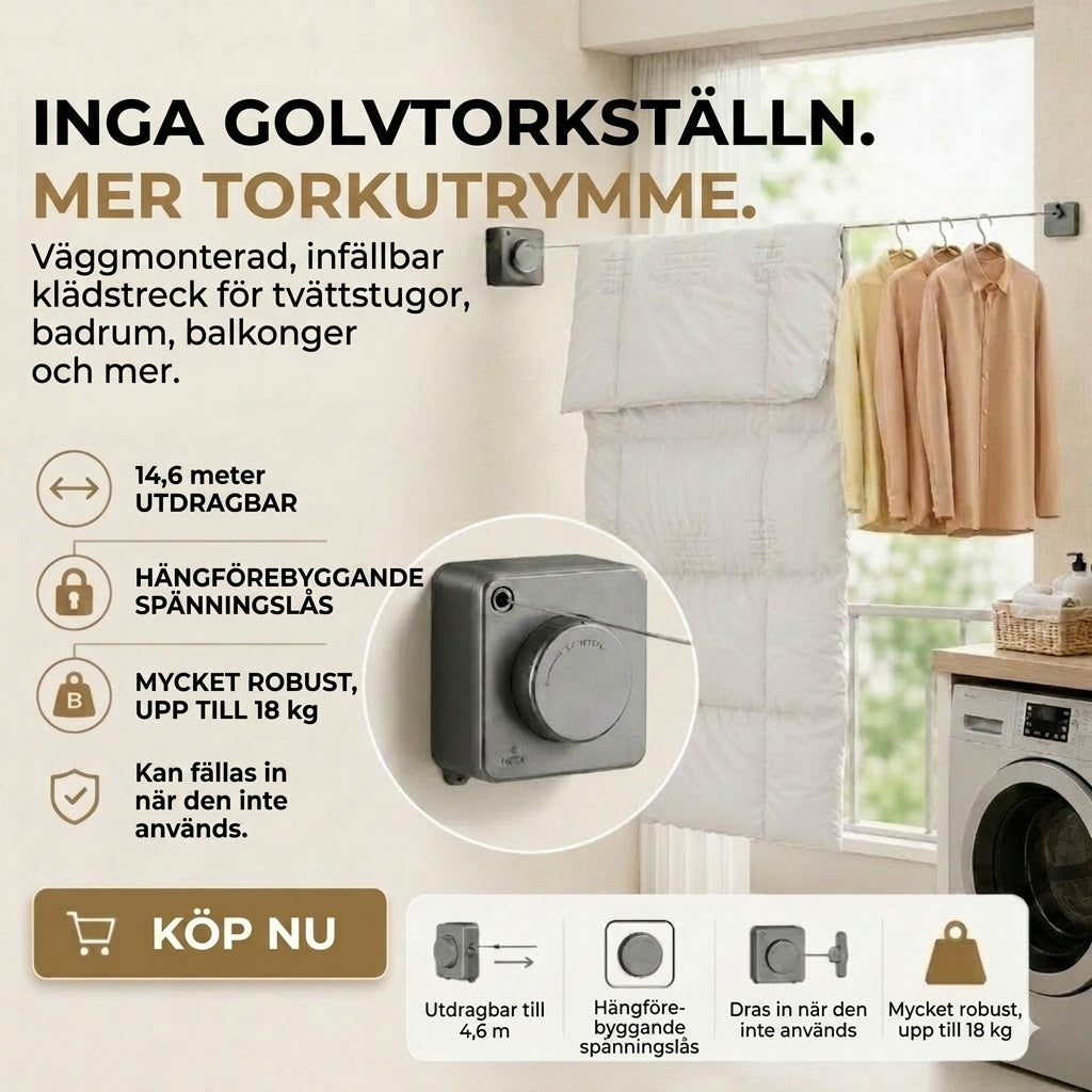 Platsbesparande torkvinda