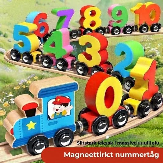 Magnetiskt tågsset med siffror
