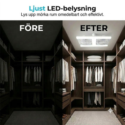 Takfläkt med dubbla huvuden och LED-belysning – modern design med fjärrkontroll för vardagsrum och sovrum