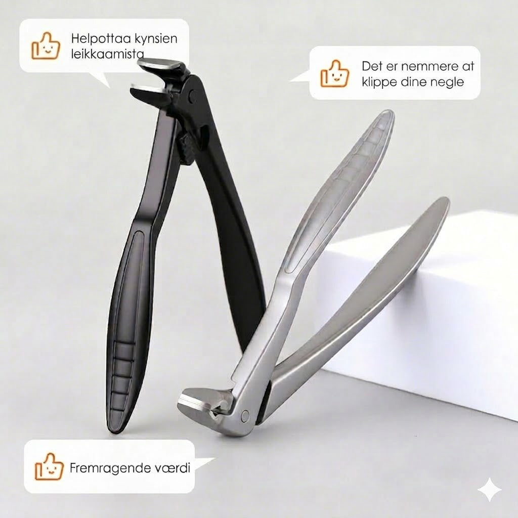 ✂️ Stänksäker nagelklippare i rostfritt stål – bred öppning och säker förvaring!