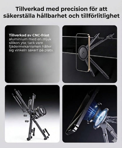 Hopfällbart magnetiskt 3-i-1-ställ för elektronik