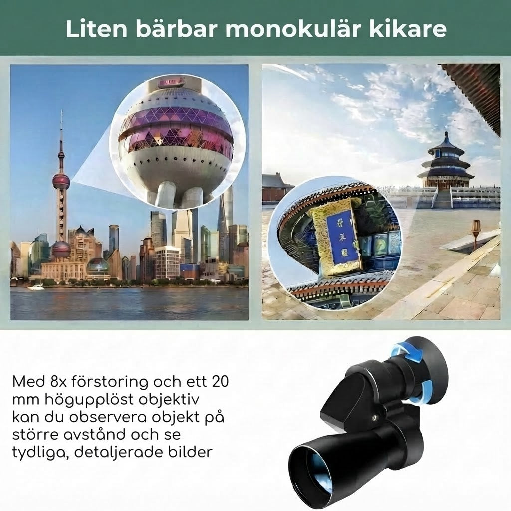 Bärbart HD-miniteleskop