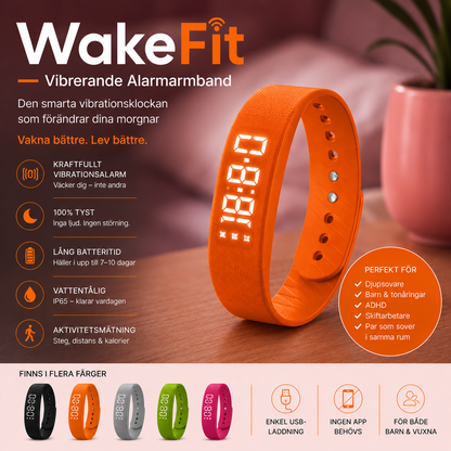 WakeFit – Vibrerande alarmarmband | Den smarta vibrationsklockan som förändrar dina morgnar