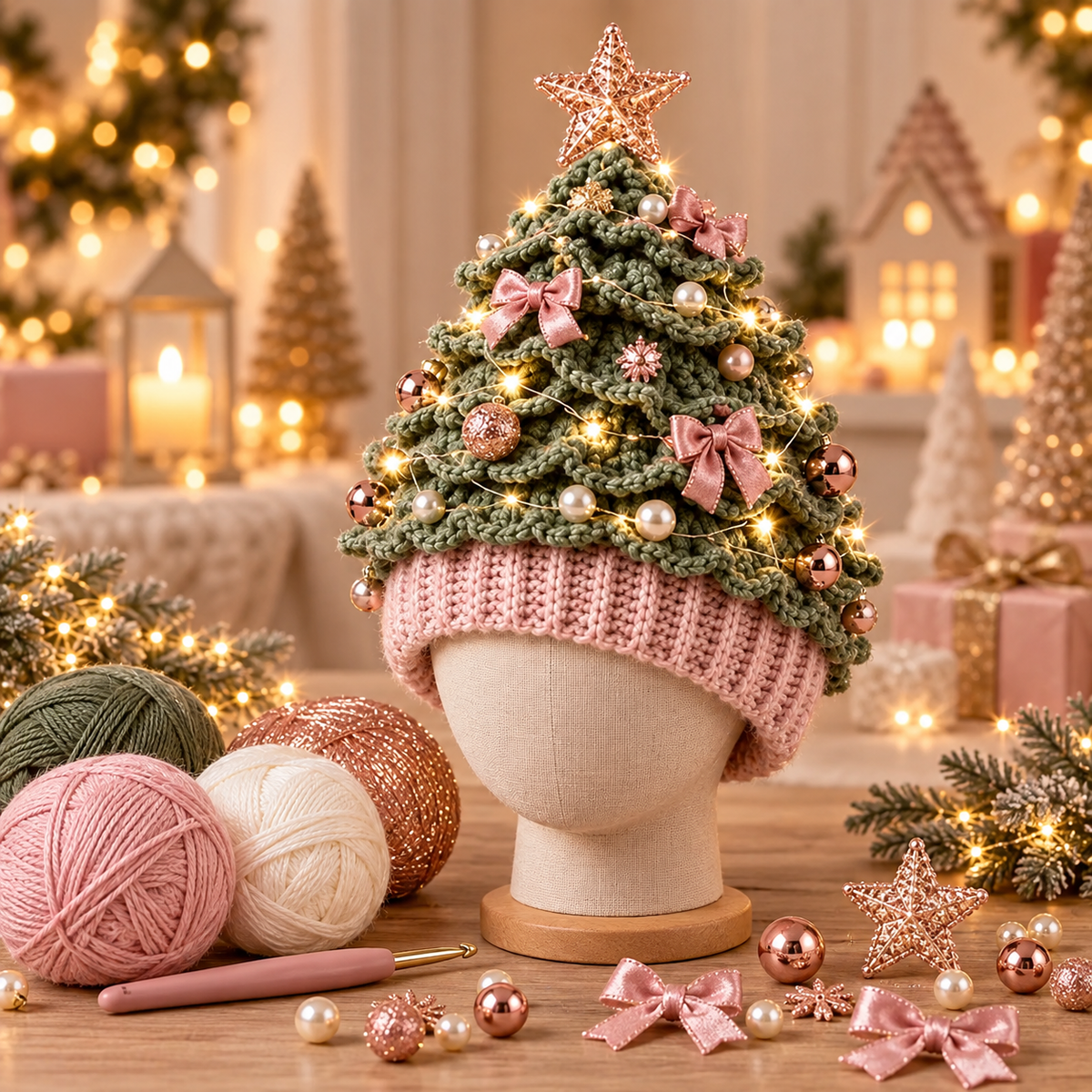 Det mysigaste julpysselkitet – Virka din egen julgransmössa