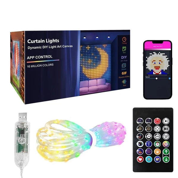 Smart LED-ljusgardin – Egen ljusdesign via app