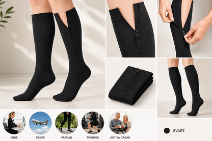 ZipComfort Kompressionsstrumpor med dragkedja
